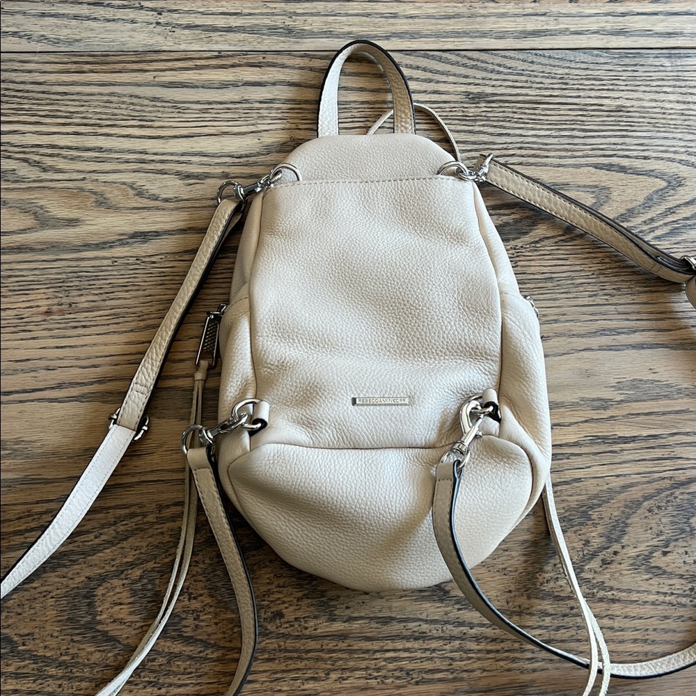 Rebecca Minkoff Pebbled Leather Mini Backpack in Light Cream - Picture 7 of 7